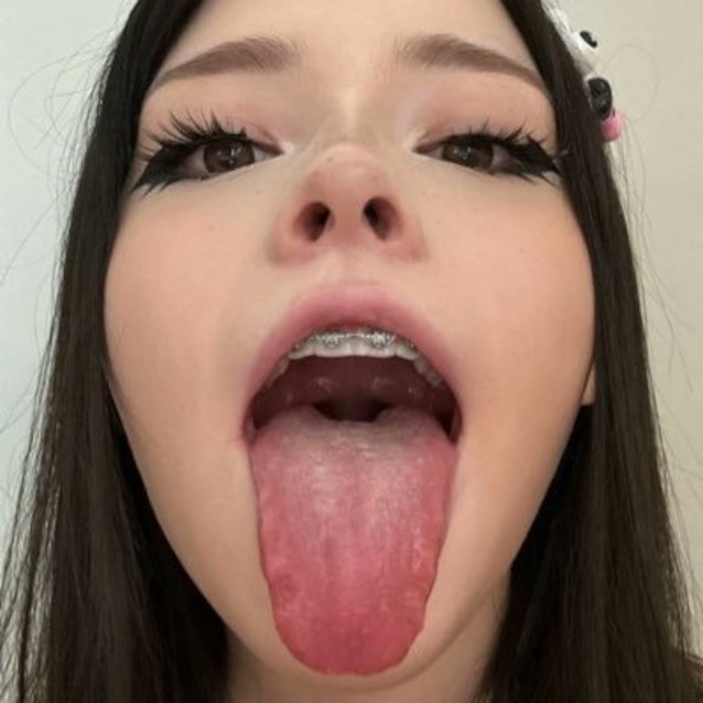 female, teen, tongue, ahegao, spit