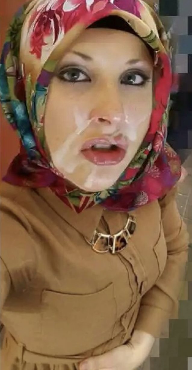 arab, hijab, muslim, facial, cum