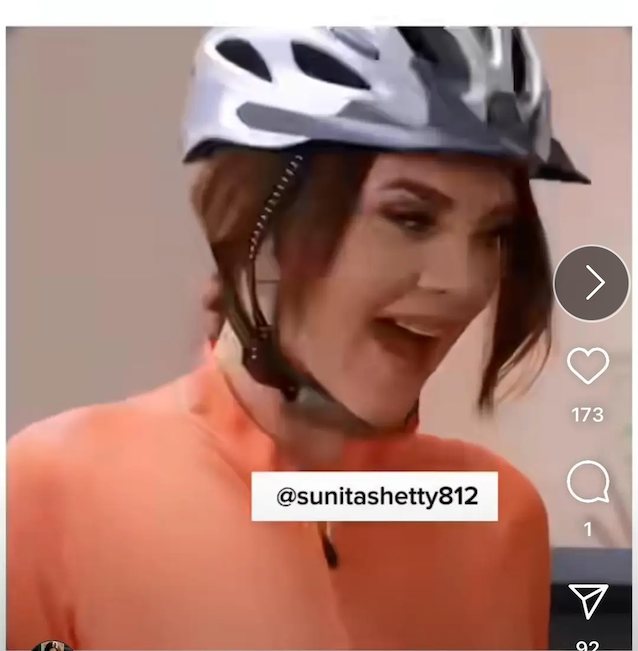 bike helmet, bust, brunette, short hair, laughing