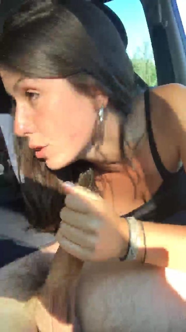 blowjob, brunette, car