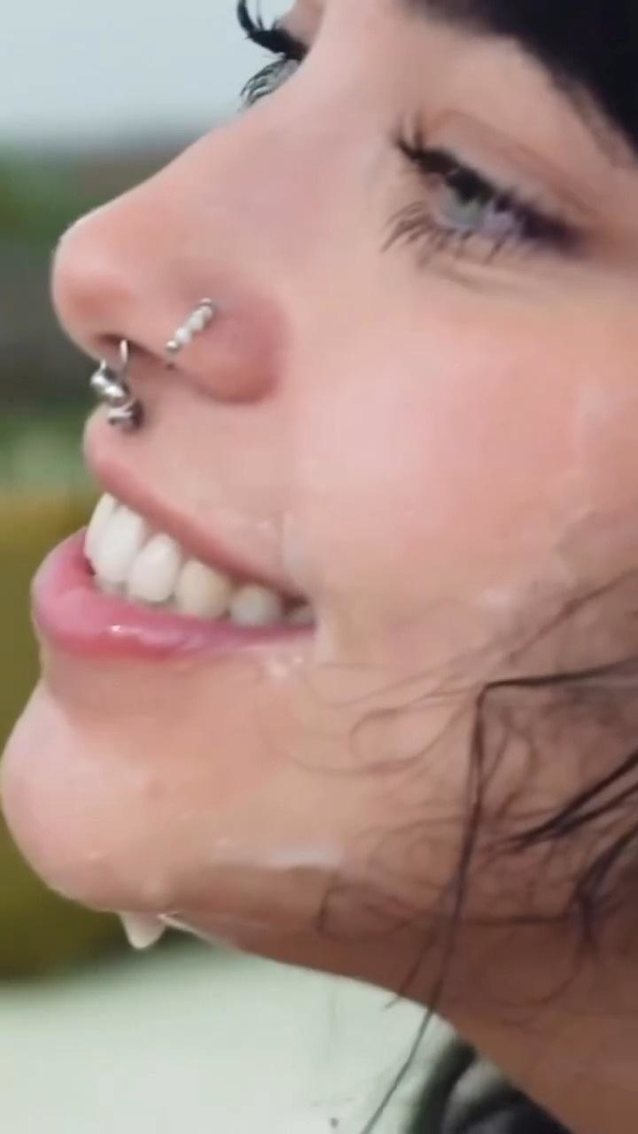 cum, cumshot, facial, brunette, dark hair