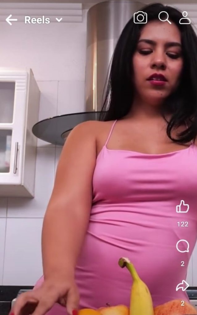 pink, kitchen, reel, facebook, brunette