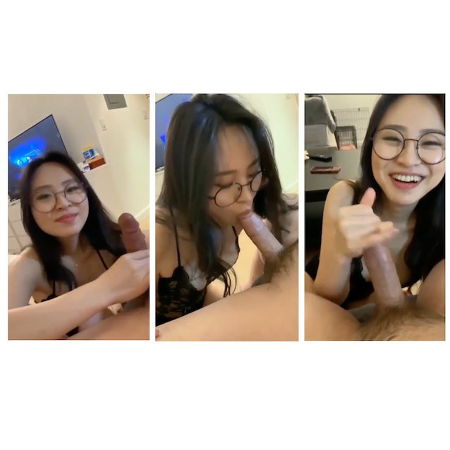 asian, specs, glasses, home, blowjob