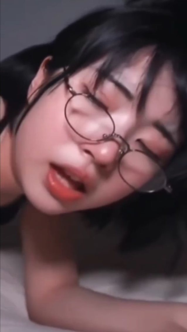 asian glasses black hair