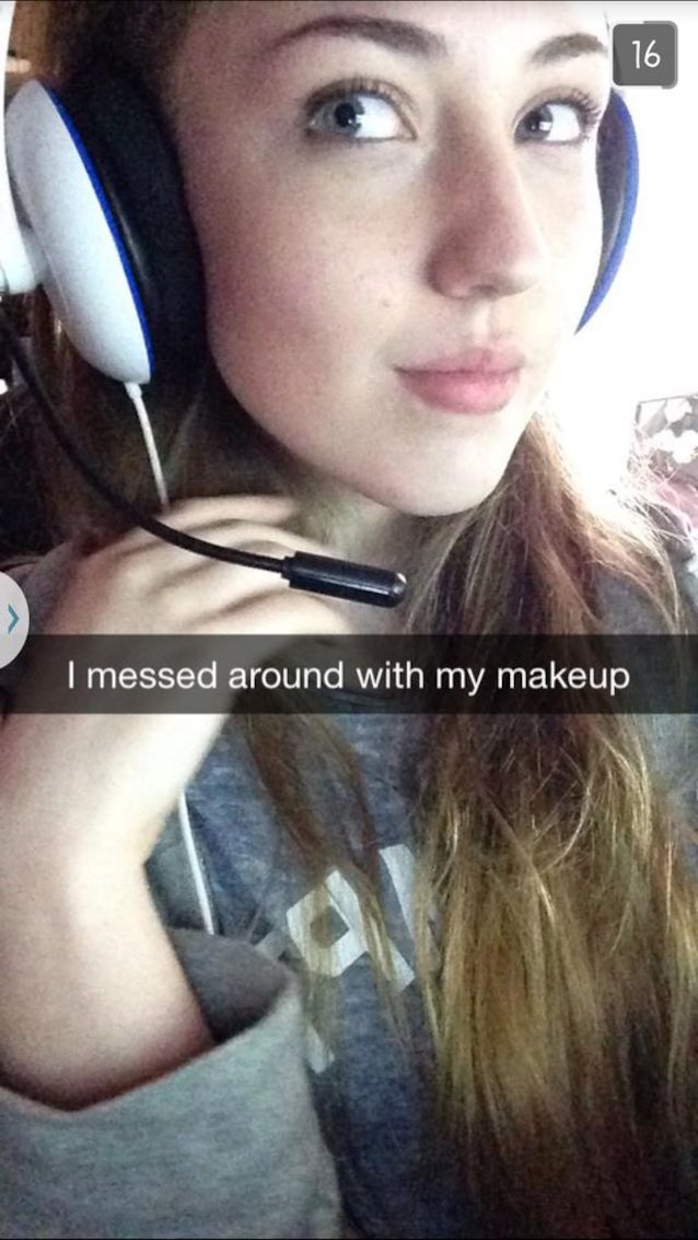 white girl, gamer girl, cosplay, selfie, snapchat