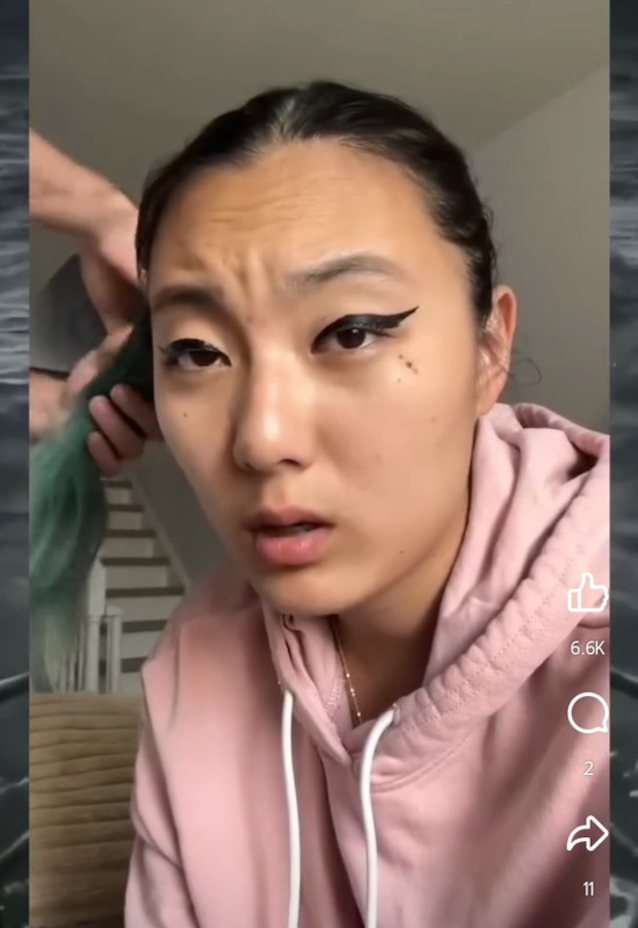 instagram green hair asian