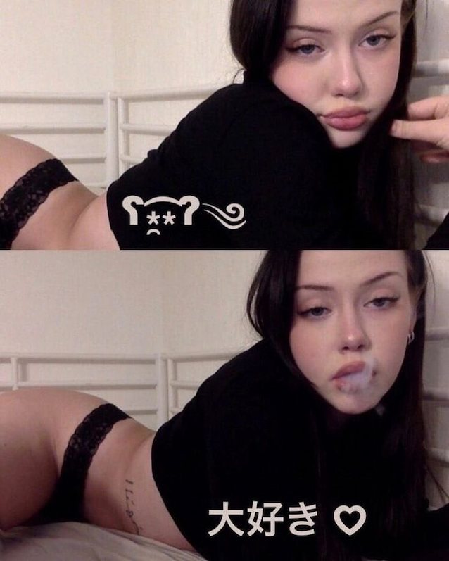 brunette, tattoo, smoke, vape, ass