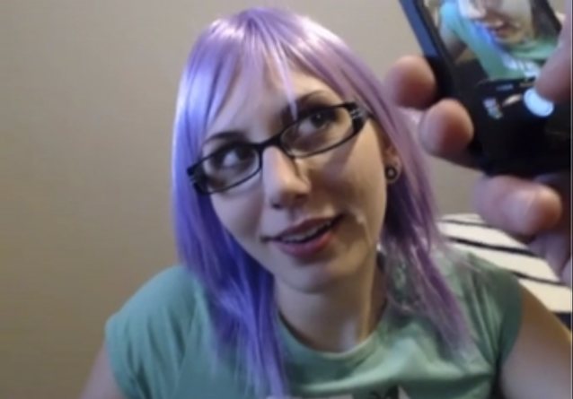 camgirl purple glasses