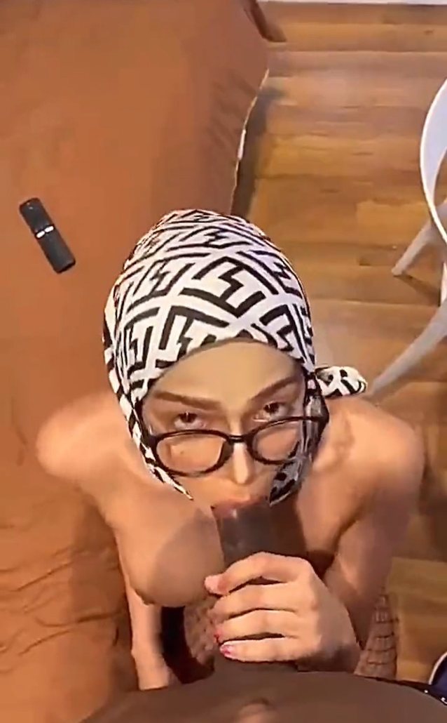 hijab, muslim, blowjob, glasses, big tits