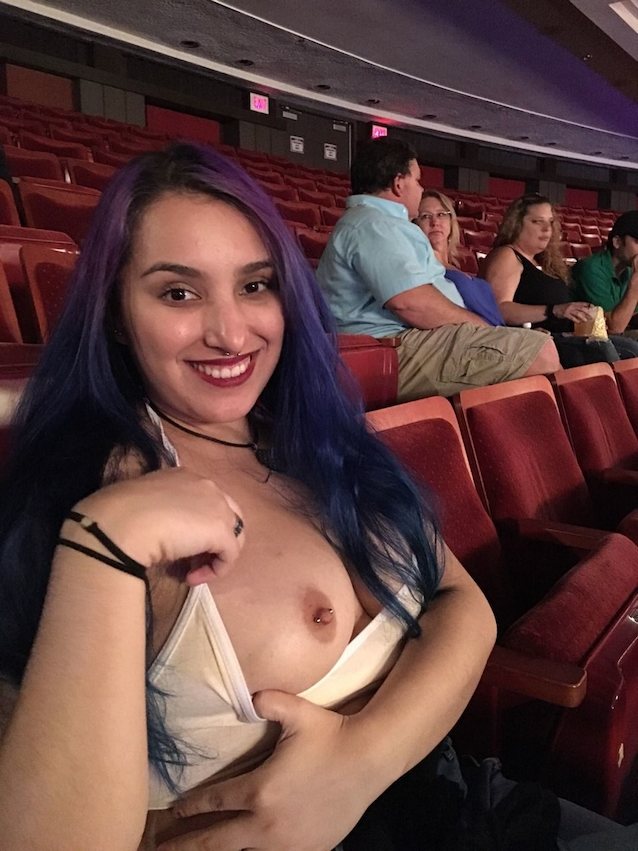 teen, purple, hair, bigboobs, piercing