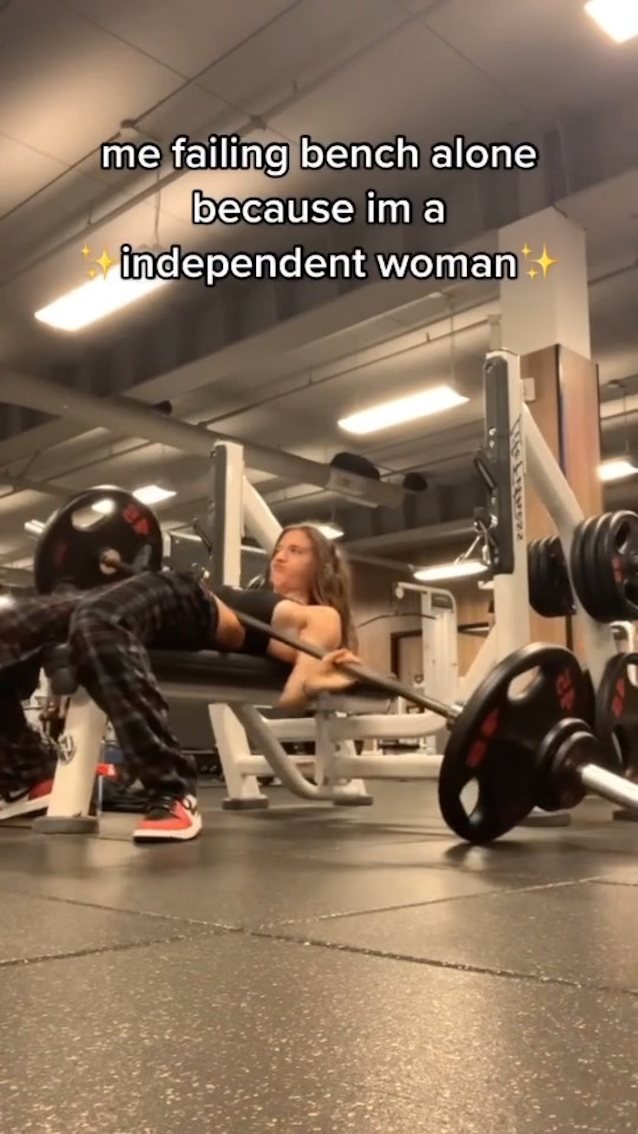 blonde brunette gym