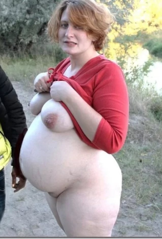 big tit, redhead, pregnant