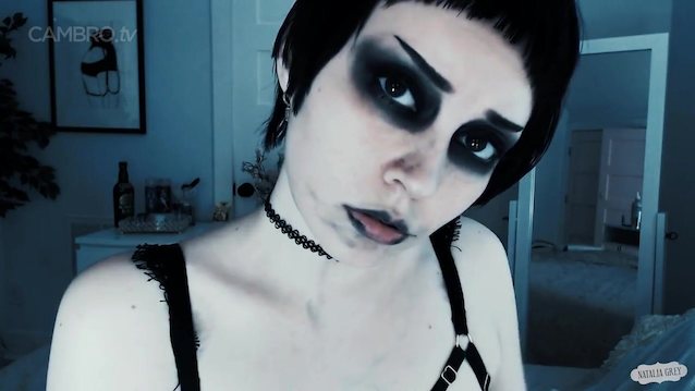 big tits, goth, solo, dildo, camgirl