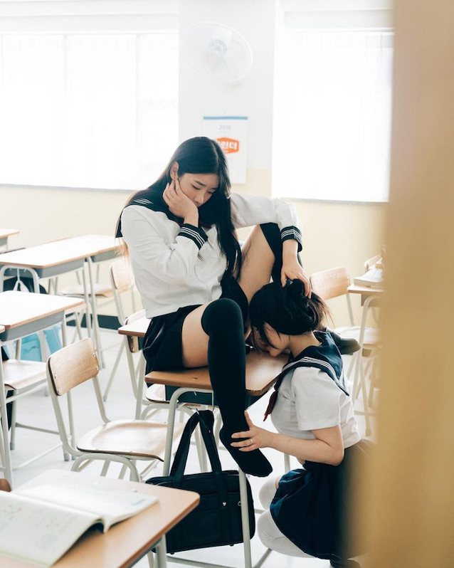 korean, lesbians, schoolgirls, classroom sex