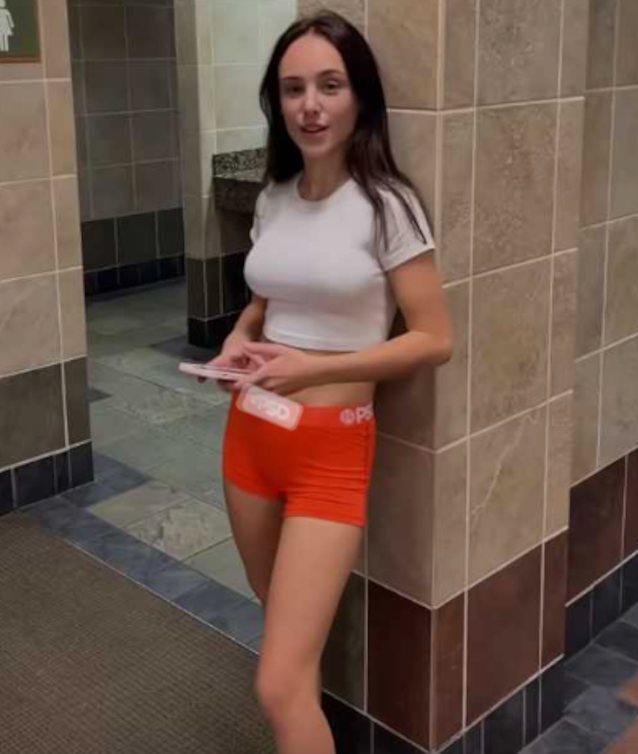 step siblings restroom brunette