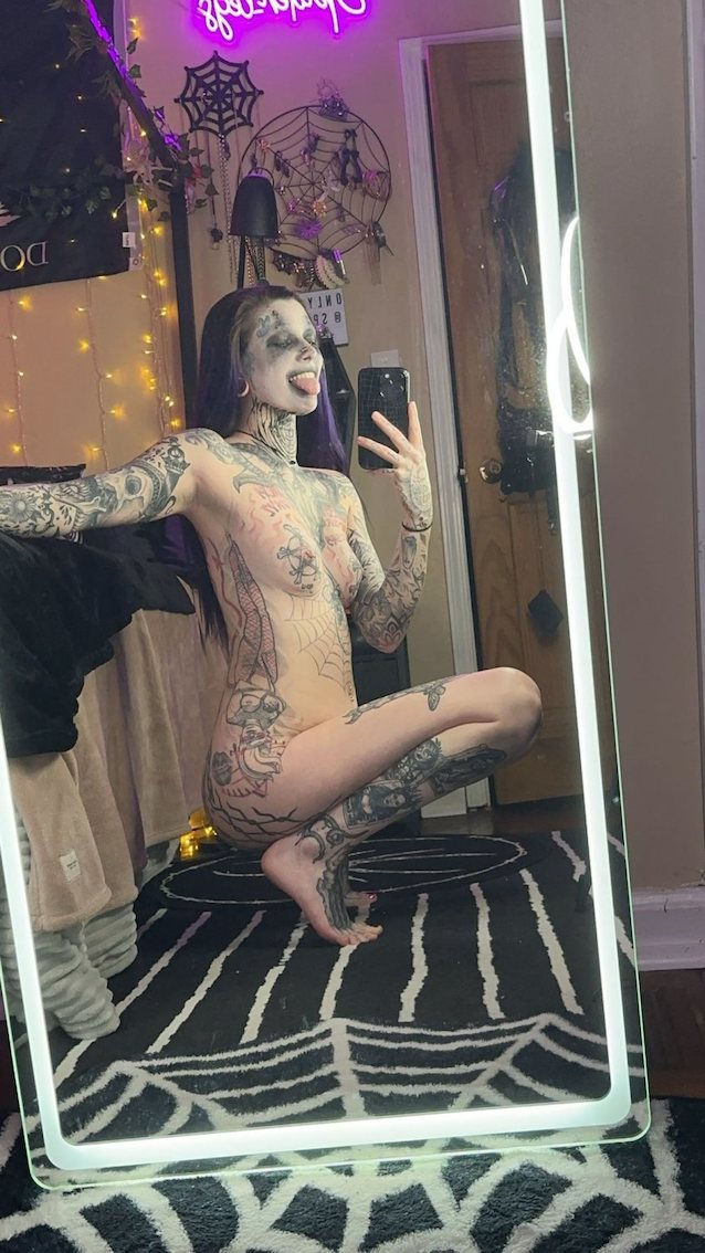 tattoo, boobs, goth