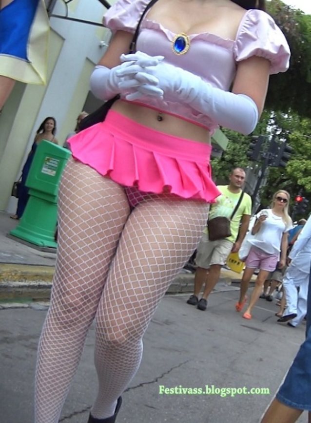 fishnets, cosplay, miniskirt