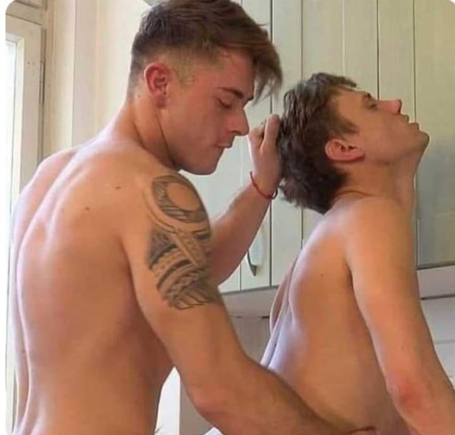 hair pulling, gay, tattoo