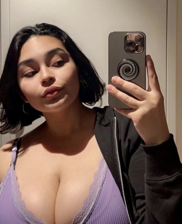 latina, huge tits, goth, social media, large breasts