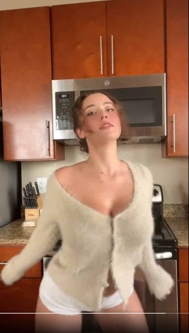 busty, hot, tiktok, brunette, blouse