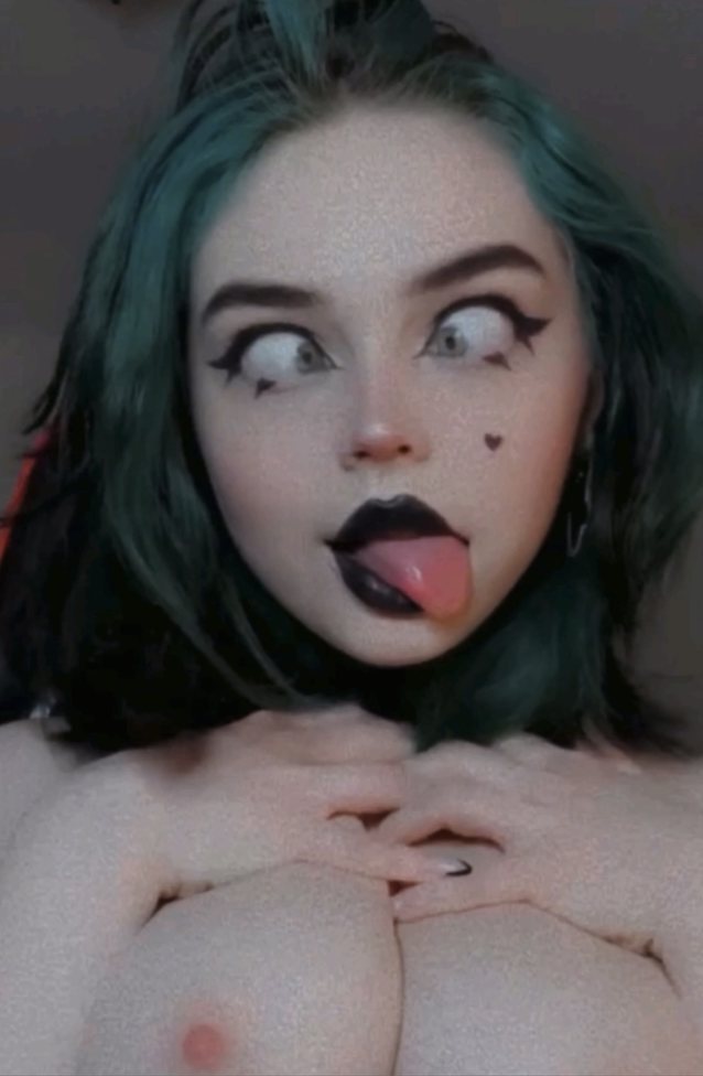 onlyfans, teen, big tits, goth, green hair