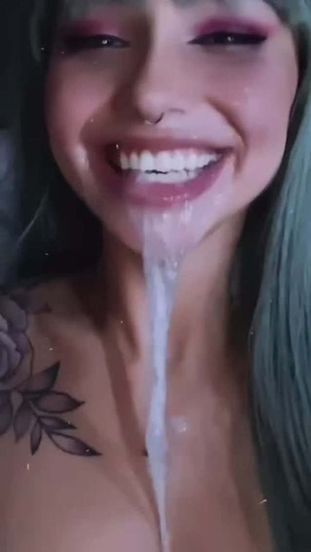 bluehair, spit, camgirl, tattoo, blowjob