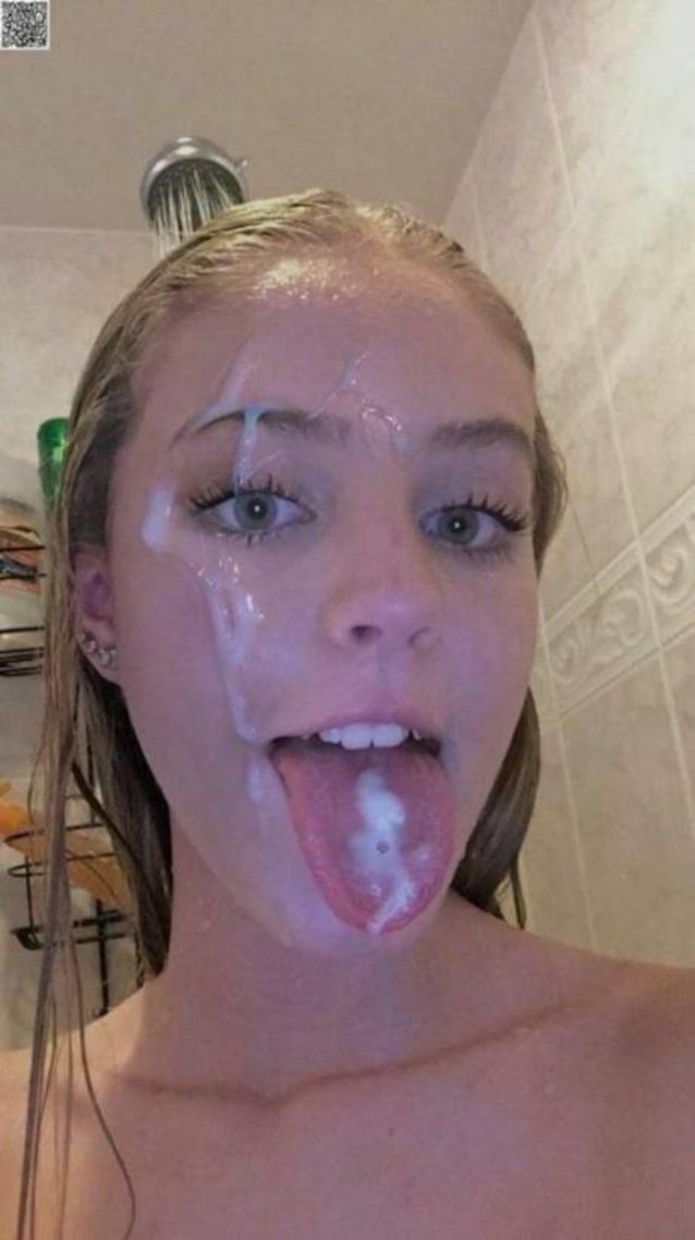 blonde, cumshot, facial, shower, cum