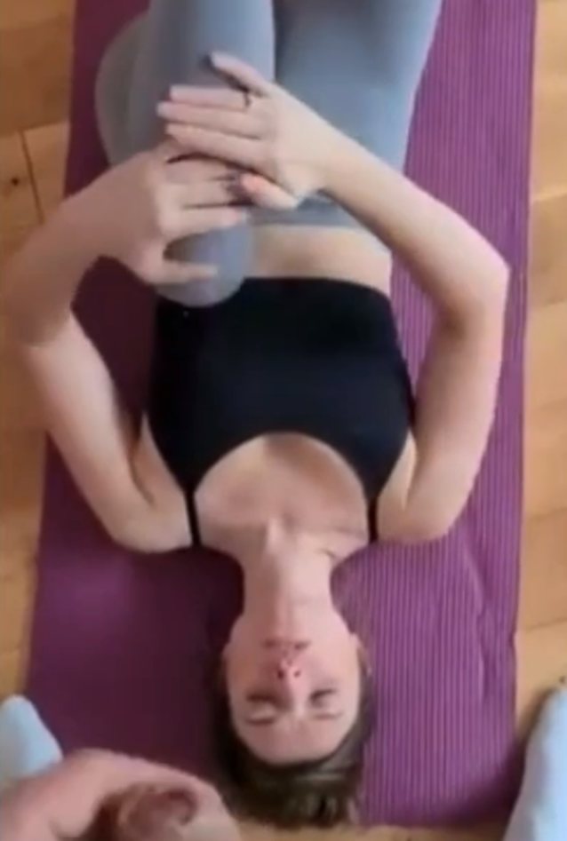 dark hair, yoga, facial