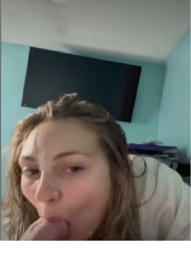 amateur, blonde, blowjob, facial