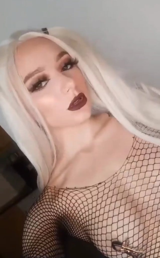 hot, white, fishnet, blonde, small tits