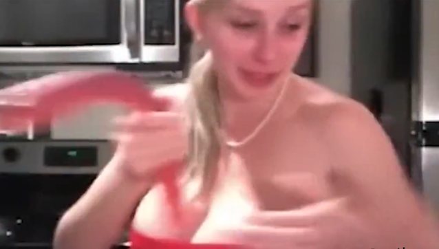 deepthroat, blonde, big tits, blowjob