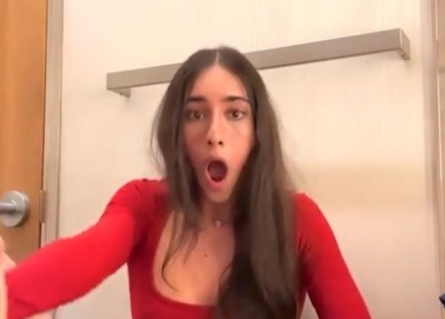 advert, long hair, masturbation, red dress, solo