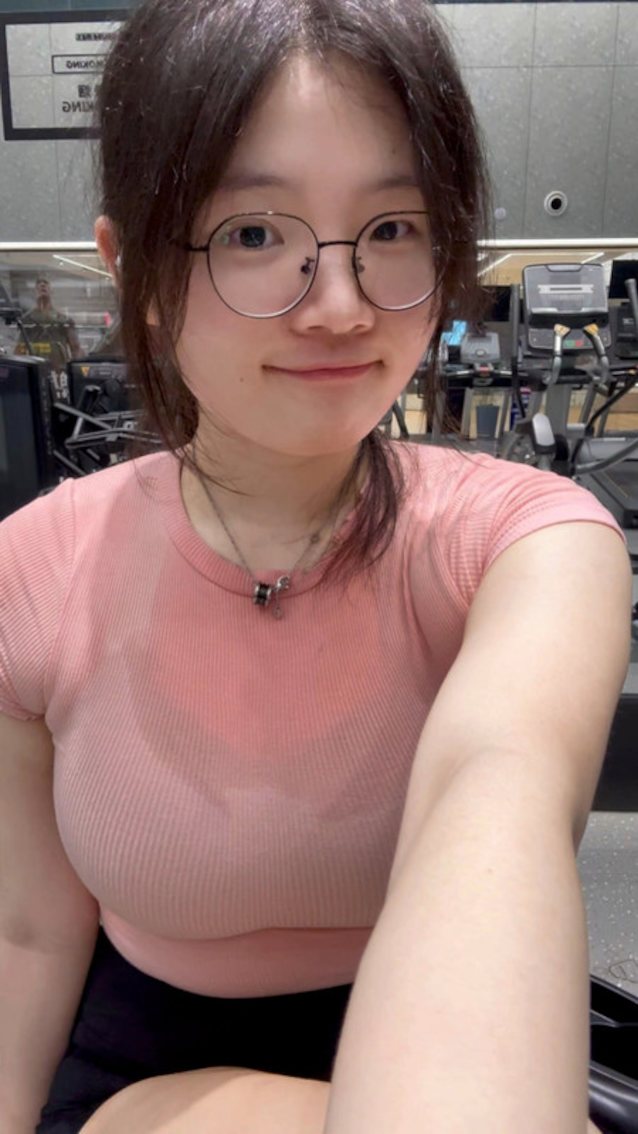 big tits glasses gym