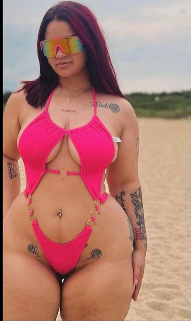 big tits, beach, bikini, huge, tattooed