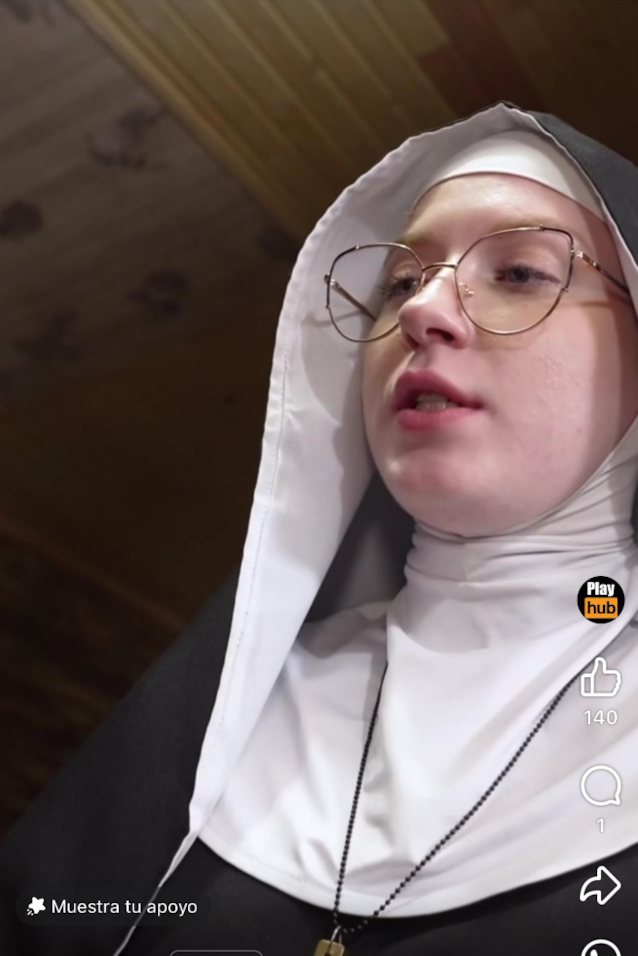 nun, blonde, reels, facebook