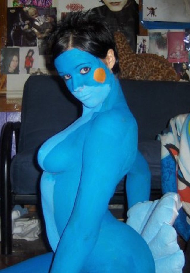 body paint, nude, pokemon, mudkip, cosplay