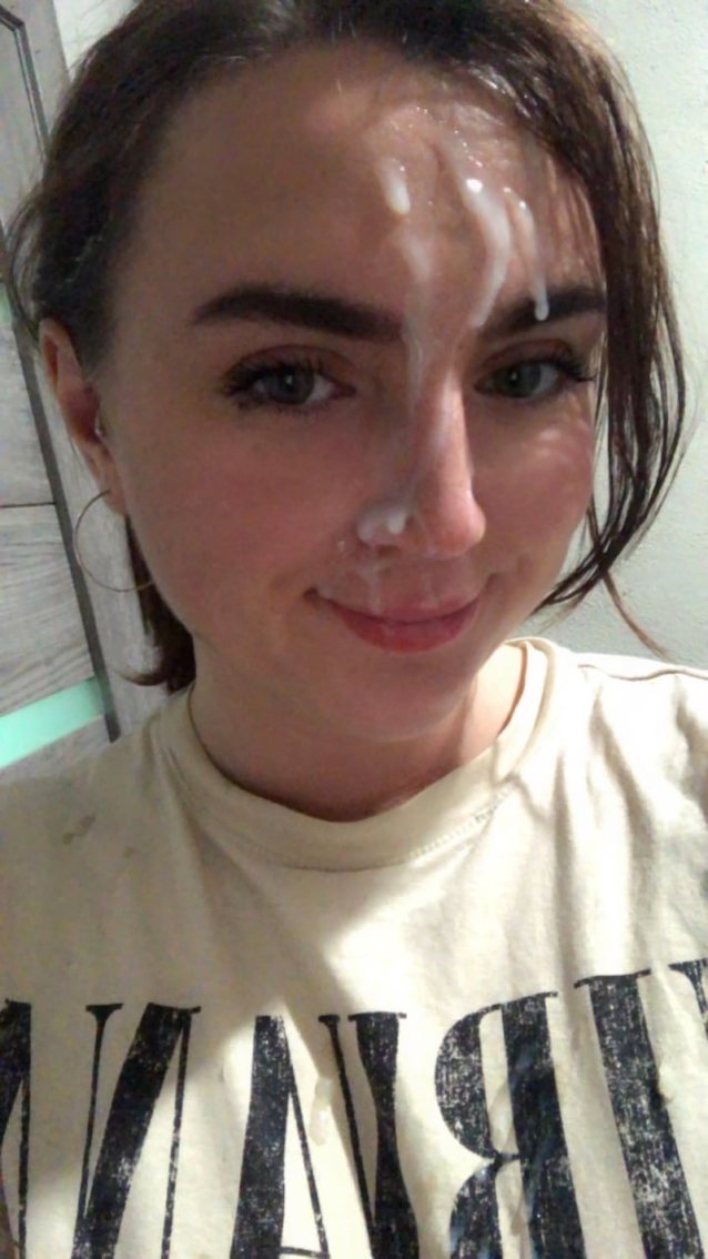 amateur, brunette, cum, facial, homemade