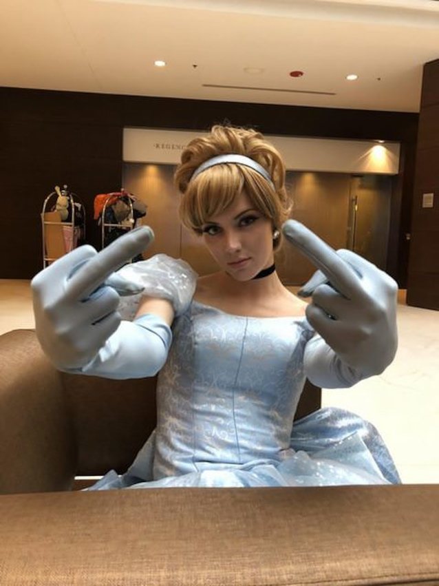 cosplay middle fingers cinderella