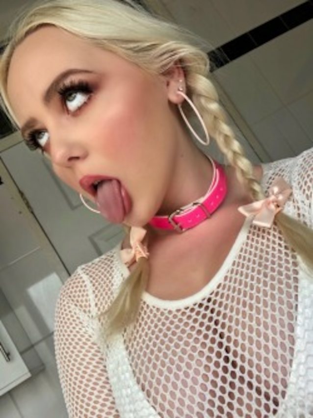 ahegao, tongue, blonde, bimbo