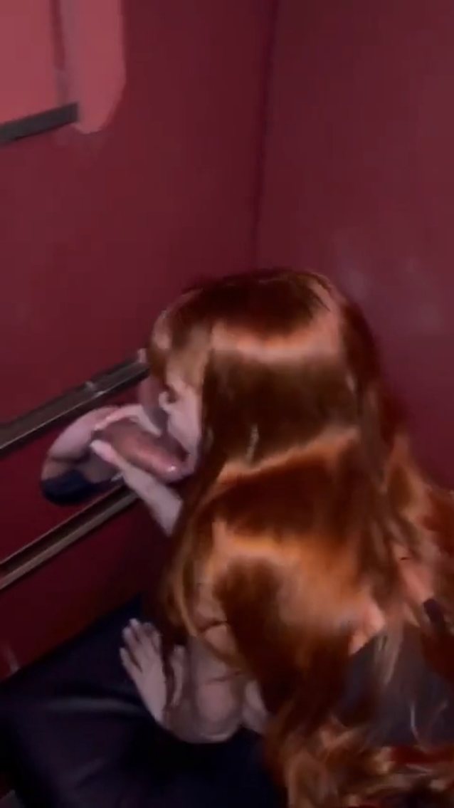 redhead, glory hole, blowbang, blowjob, gloryhole