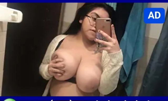 glasses, big tits, porn ad