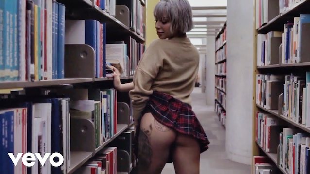 big tits, short hair, big ass, library, strip tease