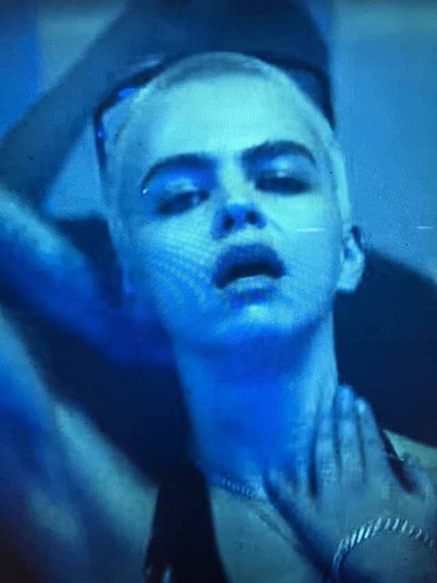 music video shaved head model