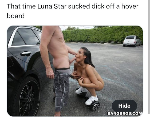 luna star, blowjob, hoverboard, parking, sucking dick