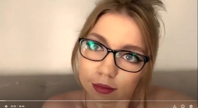 russian, camgirl, glasses, blonde, tug job