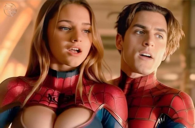 parody, spiderman, big tits