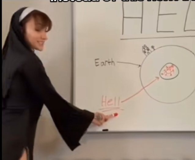 nun, tattoos, classroom, study, teacher