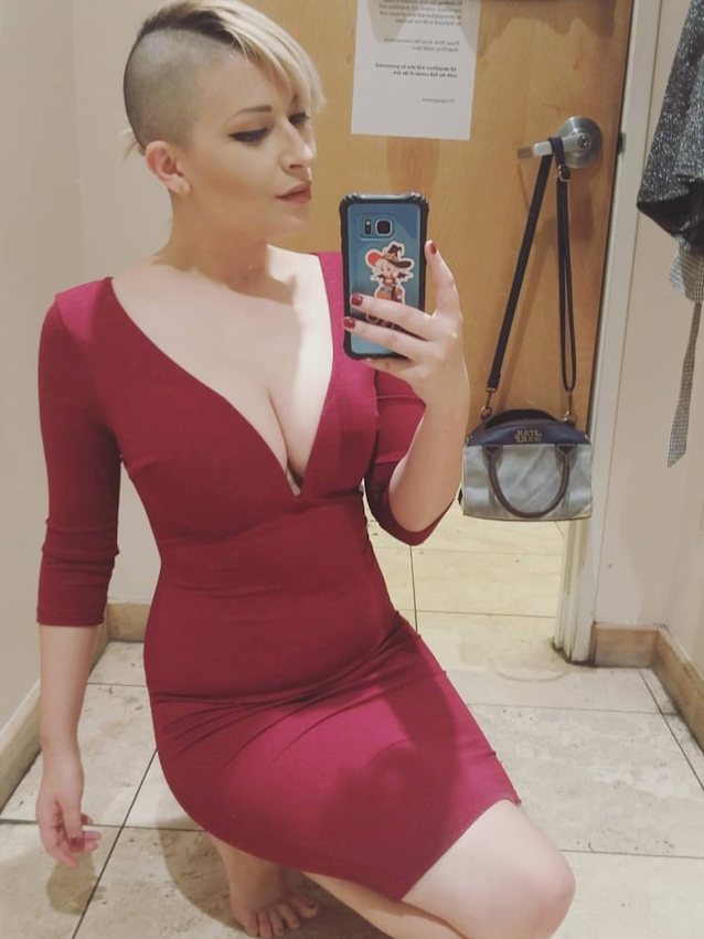 changing room, dress, alt, blonde, undercut