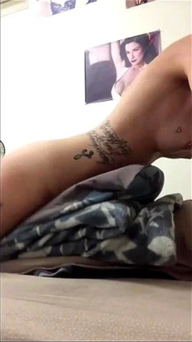 masturbation, pillow humping, female orgasm, tattooed, bedroom