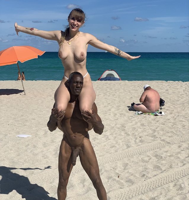 black, white, bigboobs, beach, bnwo